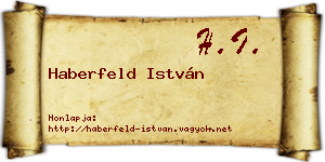 Haberfeld István névjegykártya
